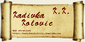 Kadivka Kolović vizit kartica